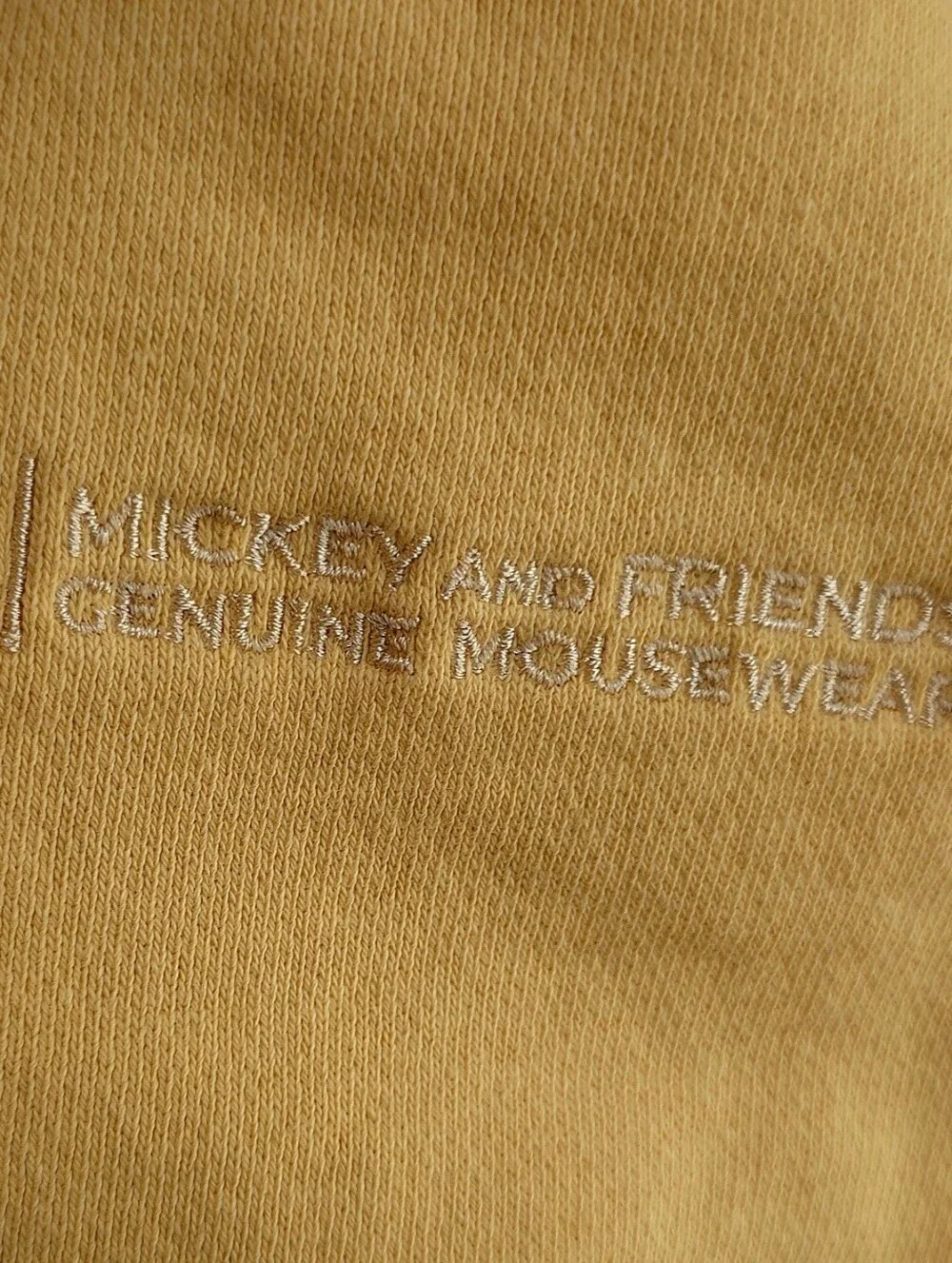 Soft Yellow XL Embroidered Mickey Pullover Hoodie